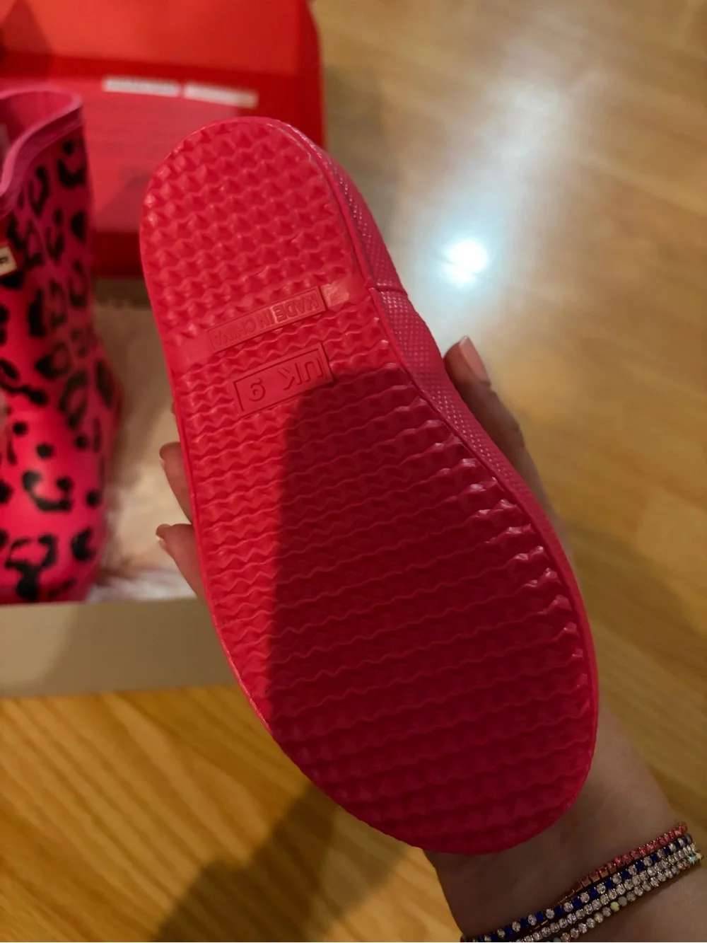 Hunter Kids Hot Pink Leopard Rain Boots